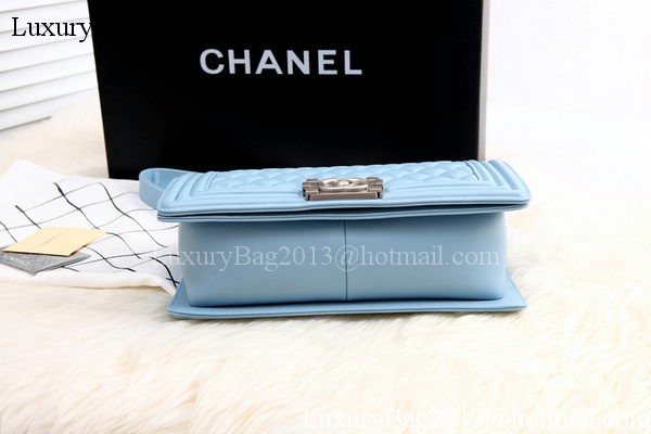 Boy Chanel Flap Shoulder Bag SkyBlue Sheepskin Leather A67086 Silver