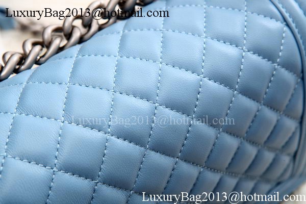 Boy Chanel Flap Shoulder Bag SkyBlue Sheepskin Leather A67086 Silver