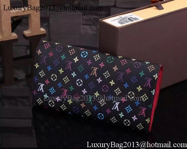 Louis Vuitton Monogram Multicolore Sarah Wallet M93745 Black Louis Vuitton Monogram Multicolore Sarah Wallet M93745 Black