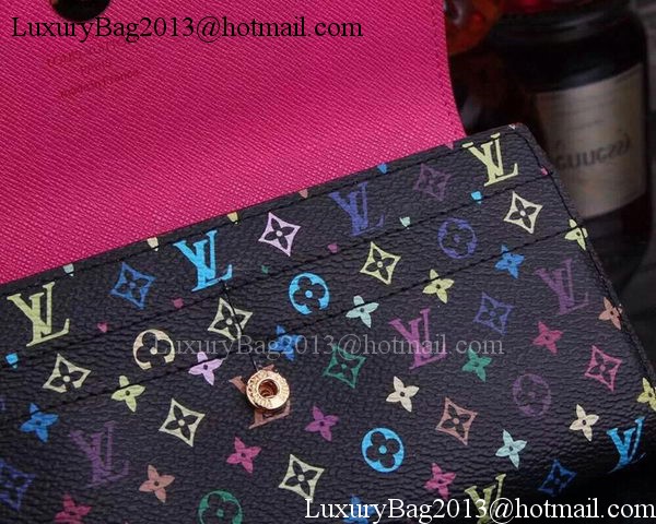 Louis Vuitton Monogram Multicolore Sarah Wallet M93745 Black Louis Vuitton Monogram Multicolore Sarah Wallet M93745 Black