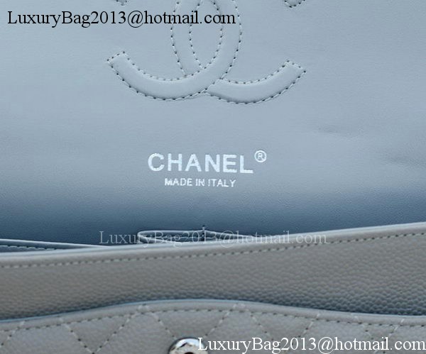 Chanel 2.55 Series Flap Bag Grey Cannage Pattern A1112 Silver