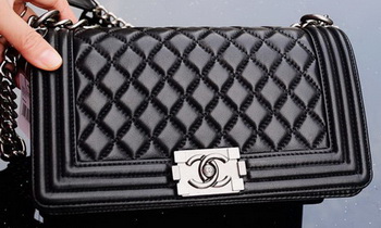 Chanel Boy Flap Shoulder Bags Sheepskin Leather A67086 Black