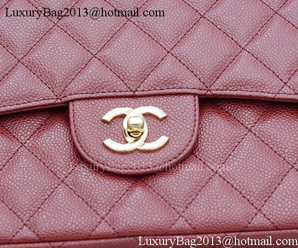 Chanel Jumbo Classic Burgundy Cannage Pattern Flap Bag A58600 Gold