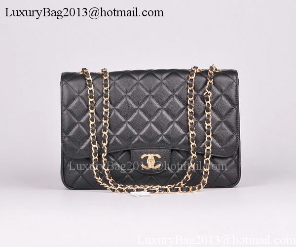 Chanel Jumbo Flap Bag Black Cannage Pattern A28600 Gold