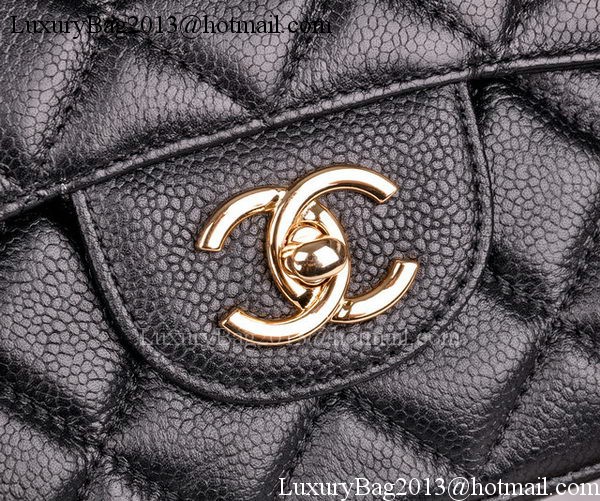 Chanel Jumbo Flap Bag Black Cannage Pattern A28600 Gold