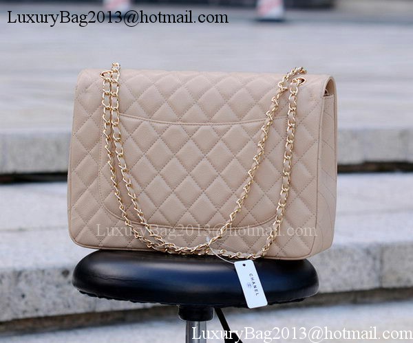 Chanel Maxi Quilted Classic Flap Bag Apricot Cannage Pattern A58601 Gold