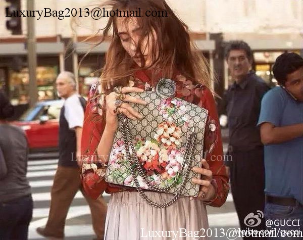 Gucci 400235 Dionysus Blooms Print Shoulder Bag