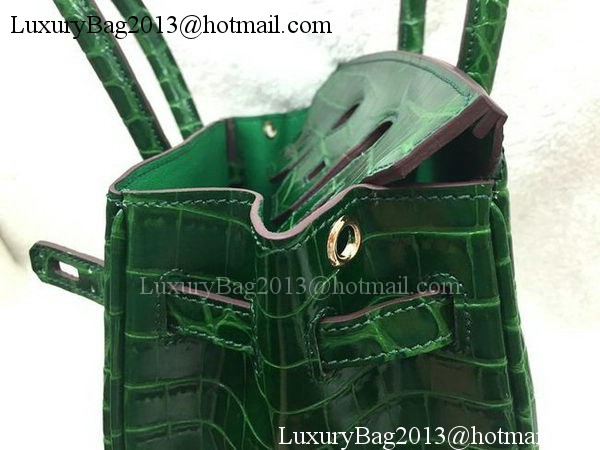 Hermes Birkin 25CM Tote Bag Croco Leather H25TCO Green