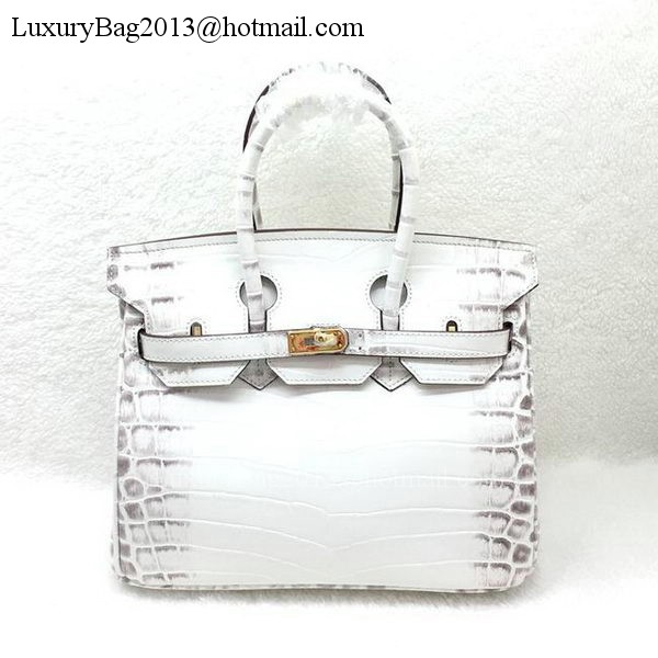 Hermes Birkin 25CM Tote Bag Croco Leather H25TCO OffWhite