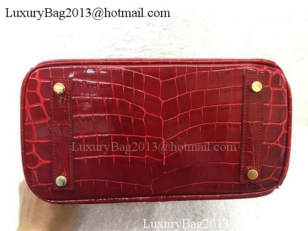 Hermes Birkin 25CM Tote Bag Croco Leather H25TCO Red