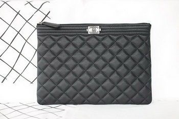 Boy Chanel Chevron Black Calfskin Leather Clutch A69253