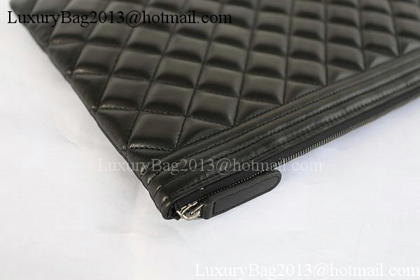 Boy Chanel Sheepskin Leather Clutch A80571 Black