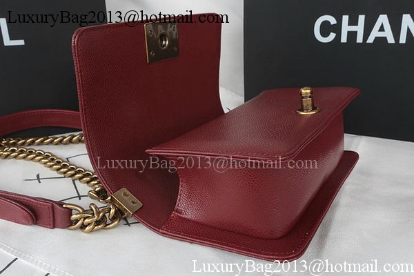 Boy Chanel mini Flap Bag Original Cannage Pattern A67085 Burgundy