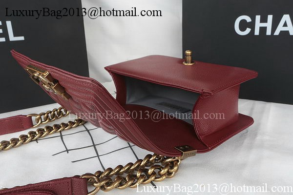 Boy Chanel mini Flap Bag Original Cannage Pattern A67085 Burgundy