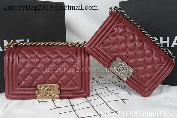 Boy Chanel mini Flap Bag Original Cannage Pattern A67085 Burgundy