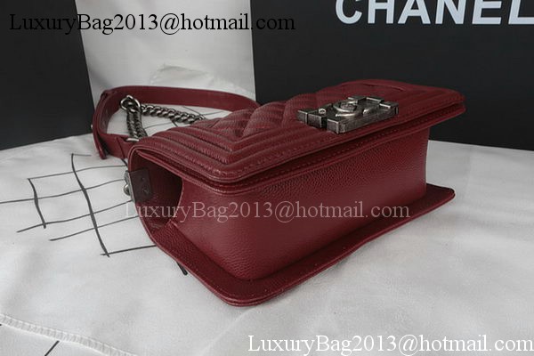 Boy Chanel mini Flap Bag Original Cannage Pattern A67085 Burgundy