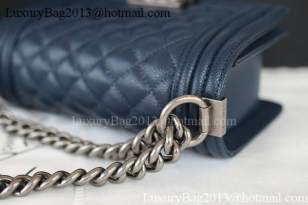 Boy Chanel mini Flap Bag Original Cannage Pattern A67085 Royal