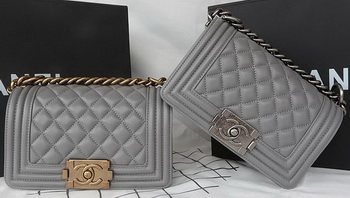 Boy Chanel mini Flap Bag Original Sheepskin A67085 Grey