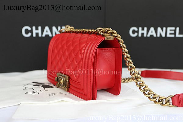 Boy Chanel mini Flap Bag Original Sheepskin A67085 Red