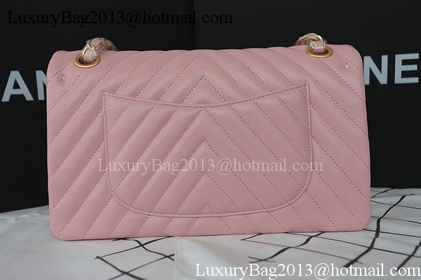 Chanel 2.55 Series Flap Bag Lambskin Chevron Leather A1112CF Pink