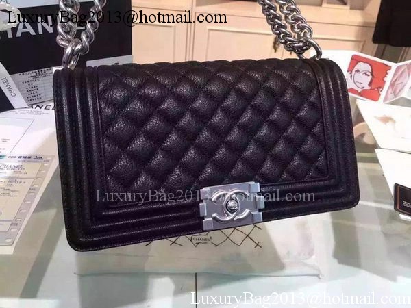 Chanel Boy Flap Shoulder Bags Deer Skin Leather A67086 Black