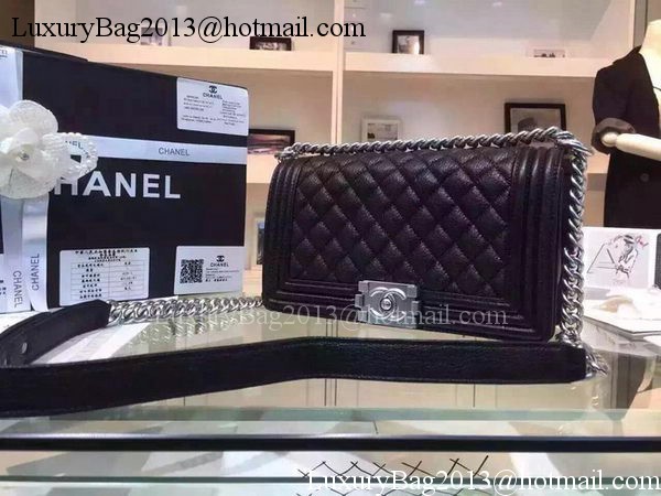 Chanel Boy Flap Shoulder Bags Deer Skin Leather A67086 Black