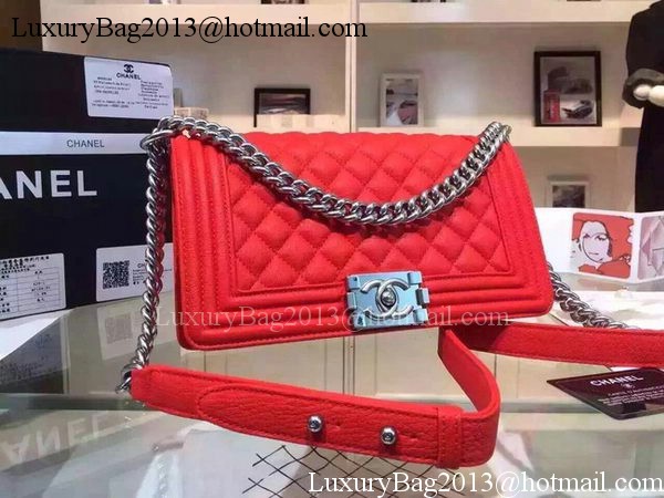 Chanel Boy Flap Shoulder Bags Deer Skin Leather A67086 Red