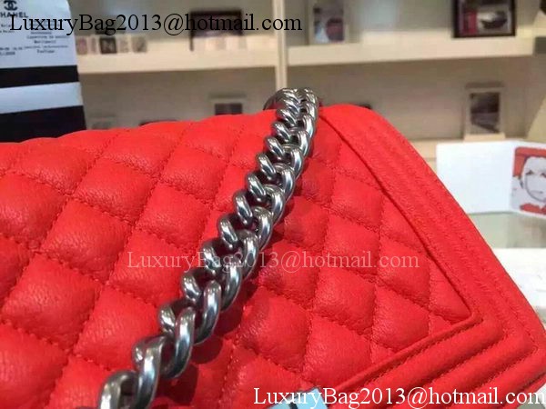 Chanel Boy Flap Shoulder Bags Deer Skin Leather A67086 Red