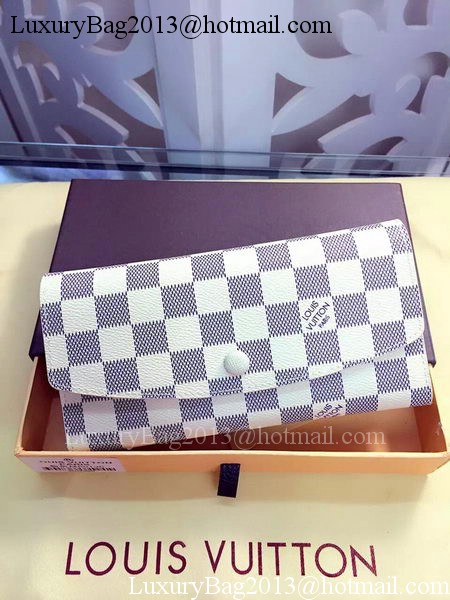 Louis Vuitton Damier Azur Canvas Emilie Wallet Rouge M60136