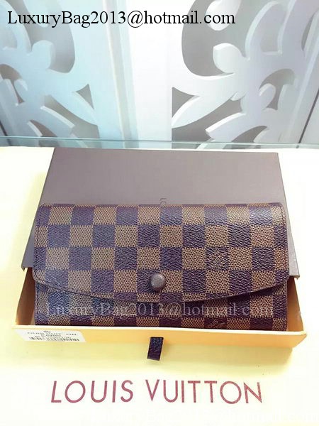 Louis Vuitton Damier Ebene Canvas Emilie Wallet Rouge M60136 Brown