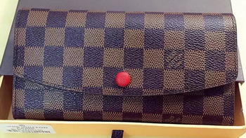 Louis Vuitton Damier Ebene Canvas Emilie Wallet Rouge M60136 Red