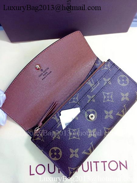 Louis Vuitton Monogram Canvas Emilie Wallet Rouge M60136 Brown