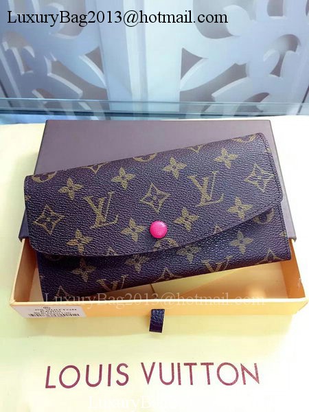 Louis Vuitton Monogram Canvas Emilie Wallet Rouge M60136 Pink