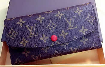 Louis Vuitton Monogram Canvas Emilie Wallet Rouge M60136 Red