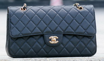 Chanel Classic Flap Bag Black Cannage Pattern A1113 Gold