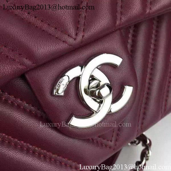 Chanel 2.55 Series Flap Bag Lambskin Chevron Leather A5378