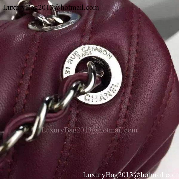 Chanel 2.55 Series Flap Bag Lambskin Chevron Leather A5378