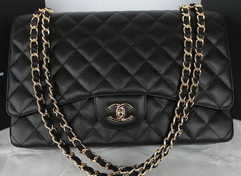 Chanel Classic Flap Bag Black Original Cannage Pattern CFA1116 Gold