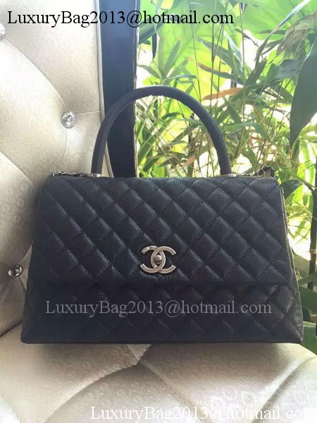 Chanel Classic Top Handle Bag Original Cannage Pattern A95168 Black