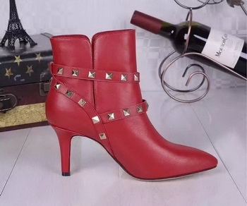 Valentino Ankle Boot Leather VT681 Red