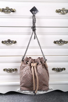 Stella McCartney Falabella Studded Quilted Bucket Bag SMC013 Khaki