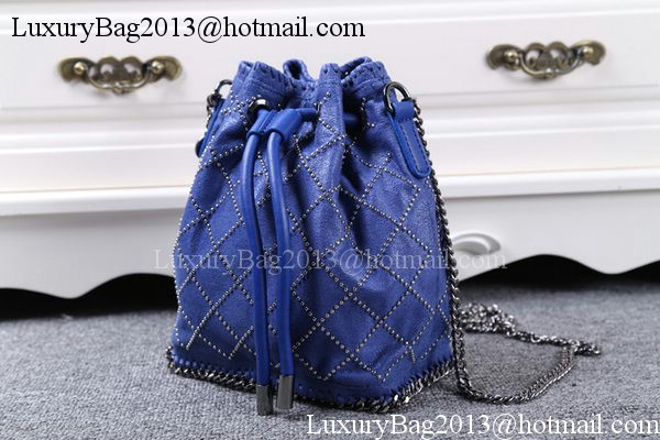 Stella McCartney Falabella Studded Quilted Bucket Bag SMC013 Royal