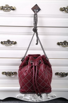 Stella McCartney Falabella Studded Quilted Bucket Bag SMC013 Wine
