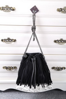 Stella McCartney Falabella Sun Fringed Bucket Bag SMC012 Black