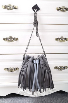 Stella McCartney Falabella Sun Fringed Bucket Bag SMC012 Grey