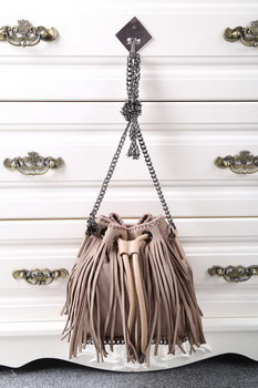 Stella McCartney Falabella Sun Fringed Bucket Bag SMC012 Khaki
