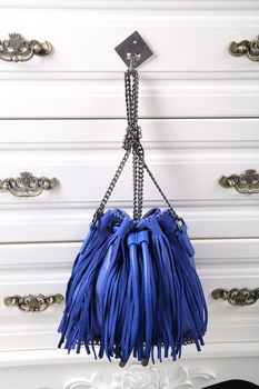 Stella McCartney Falabella Sun Fringed Bucket Bag SMC012 Royal