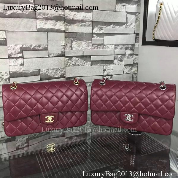 Chanel 2.55 Series Flap Bag Lambskin Leather A5024 Burgundy