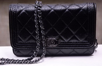 Boy Chanel mini Flap Bags Bright Cannage Pattern A33815 Black