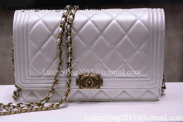 Boy Chanel mini Flap Bags Bright Cannage Pattern A33815 OffWhite